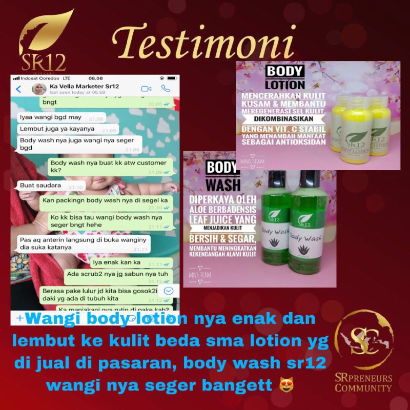 LOTION PEMUTIH KULIT CERAH LEMBUT BPOM / WHITENING BODY LOTION SR12 / LOTION PENCERAH AMAN &amp; ALAMI