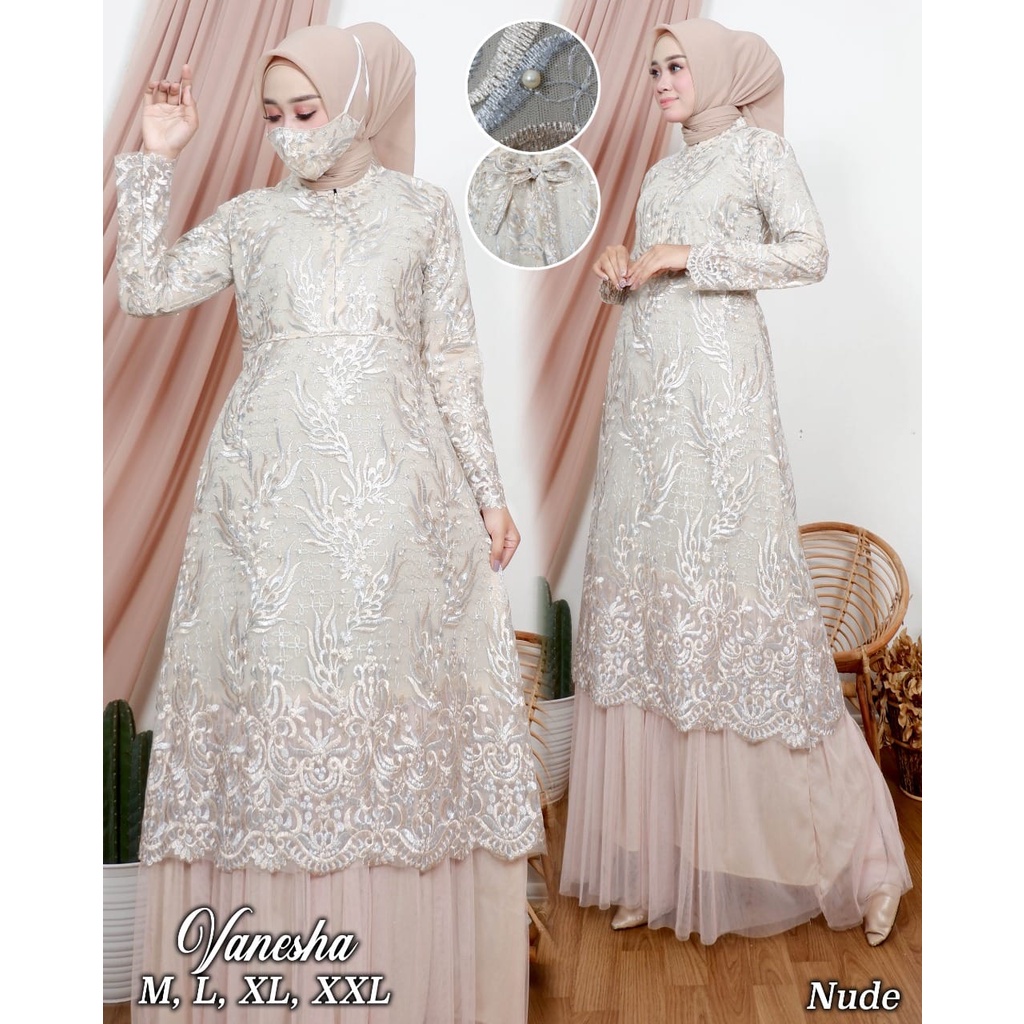 Gamis Tutu Vanesha AD / Gamis Tutu Busui / Kebaya Busui / Dress Kondangan / Kebaya Modern