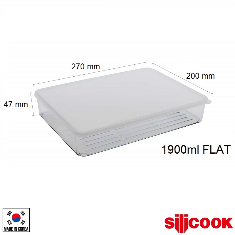 Silicook 1900ml Flat Food Container Freezer Organizer Kotak Makan