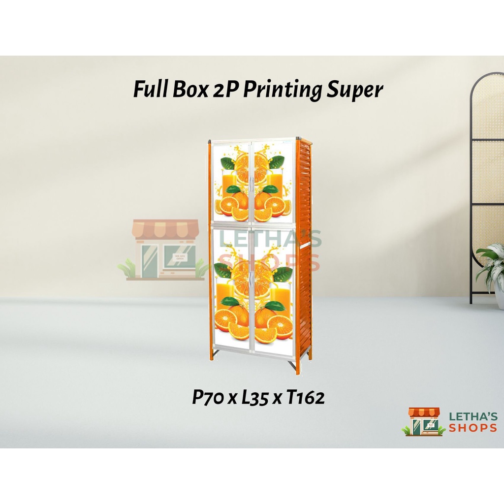 LEMARI / RAK PIRING (FULL BOX JUMBO GAMBAR AIRBRUSH 2 PINTU)