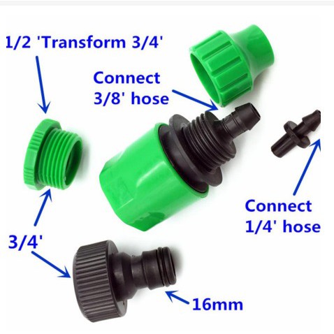 CONNECTOR  KRAN ADAPTOR KRAN SELANG/HOSE  7MM 11 MM KRAN 1/2 INC 3/4 INCH FEZONE