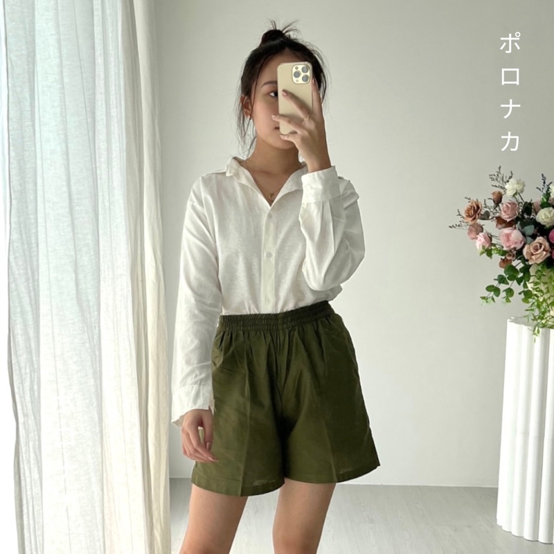 PORONAKA - HIMARI Linen Short Pants Celana Pendek