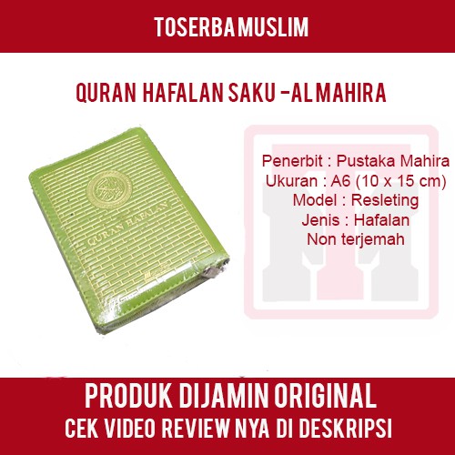 Quran Hafalan Al Mahira Resleting A6 - Non Terjemah