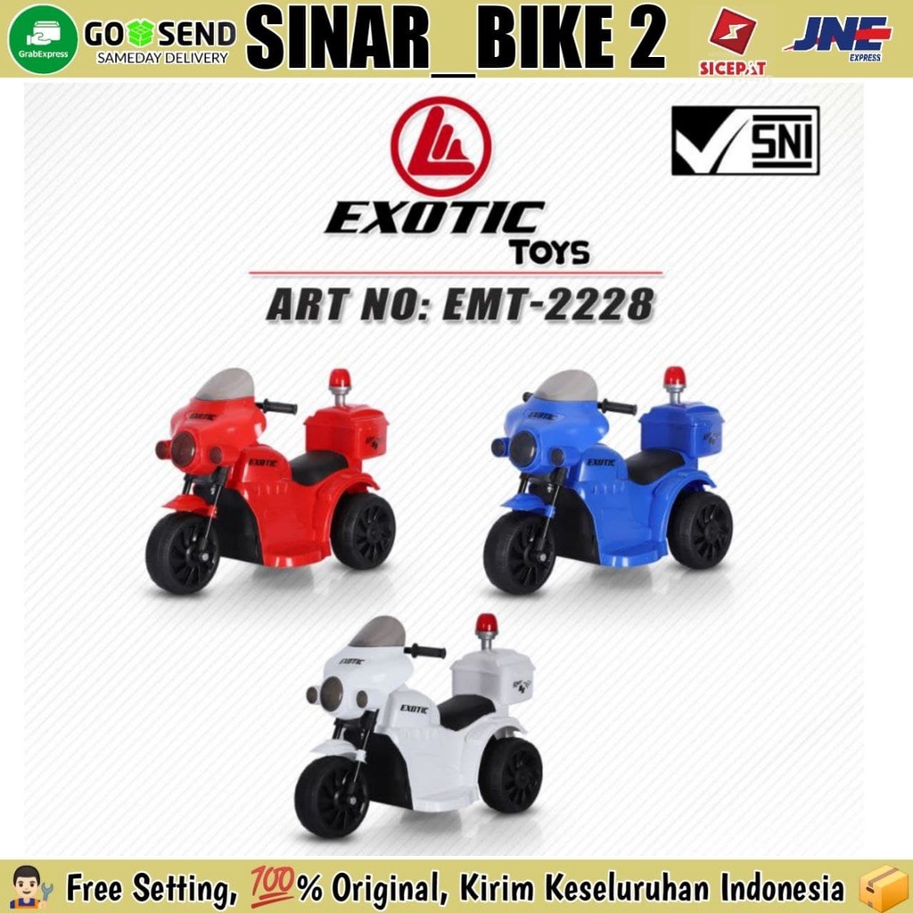 Motor Motoran Aki Exotic EMT-2228 Mainan Anak Rechargeable Motorcycle