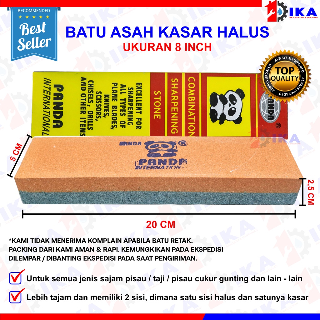 BATU ASAH PISAU MDS / PANDA GOLOK GUNTING  DLL 6 &amp; 8 INCH TEBAL 2 SISI BATU AMRIL GOSOK SUPER TAJAM