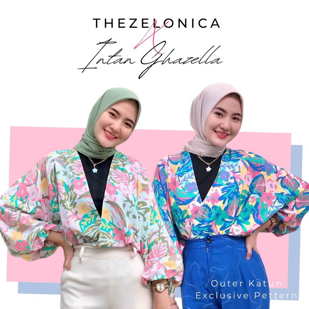 Zelonica Ornamental Garden Outer Bahan Rayon Premium