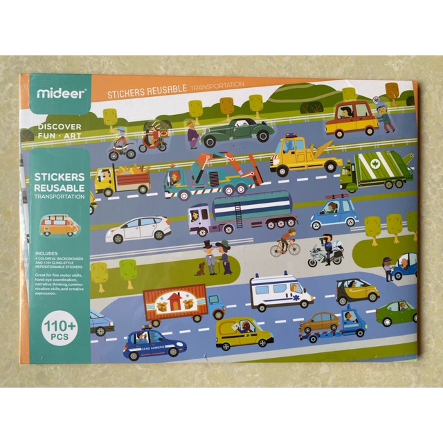 

Mideer sticker reuseable transportation ready stock