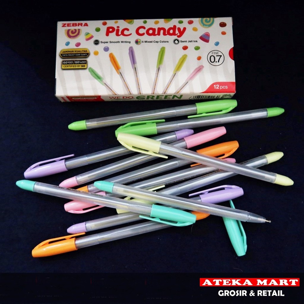 

[BOX/12PCS] ZEBRA PIC CANDY /PULPEN/PENA/BALL PEN