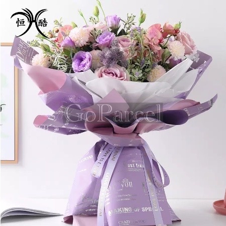 ( 5 Lembar ) SOLID BICOLOR NEWSPAPER - FLOWER WRAPPING PAPER BICOLOR NEWSPAPER KOREAN PLASTIC CELLOPHANE/ KERTAS