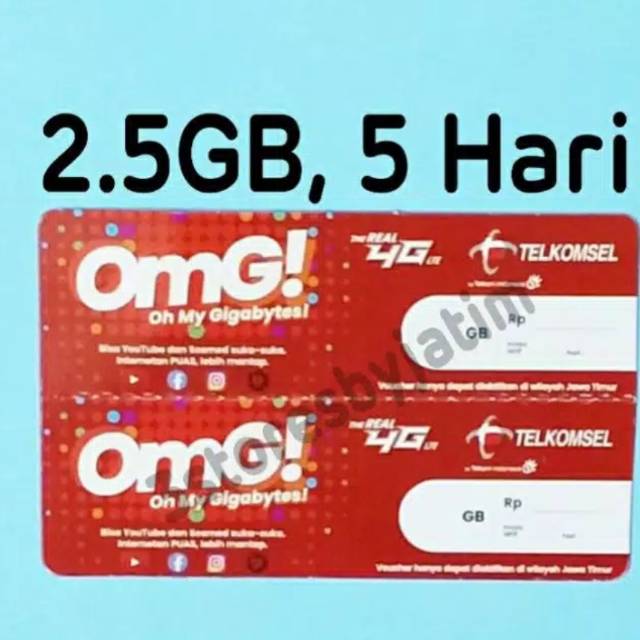 Voucer telkomsel 2.5gb / 5 hari