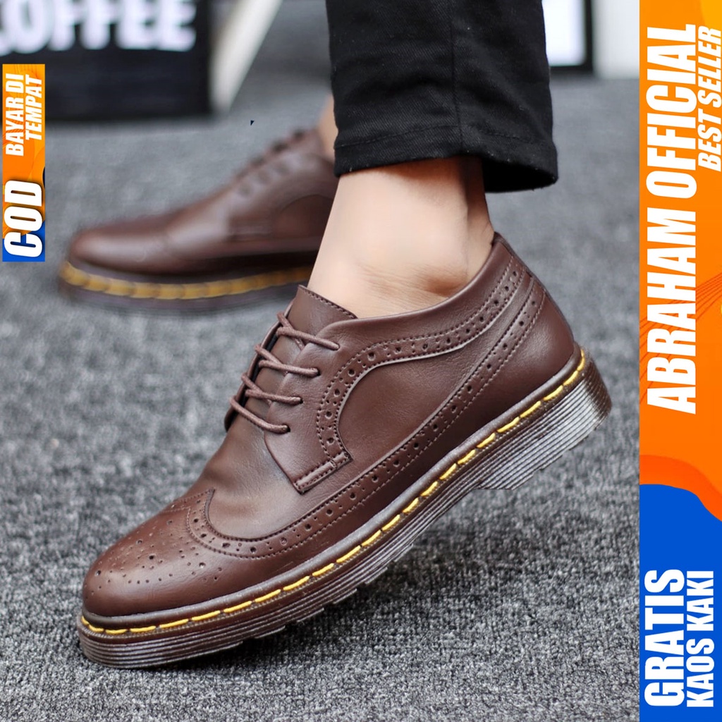 Abraham Matto - Sepatu Boots Pantofel Pria Low Boot Docmart Hitam