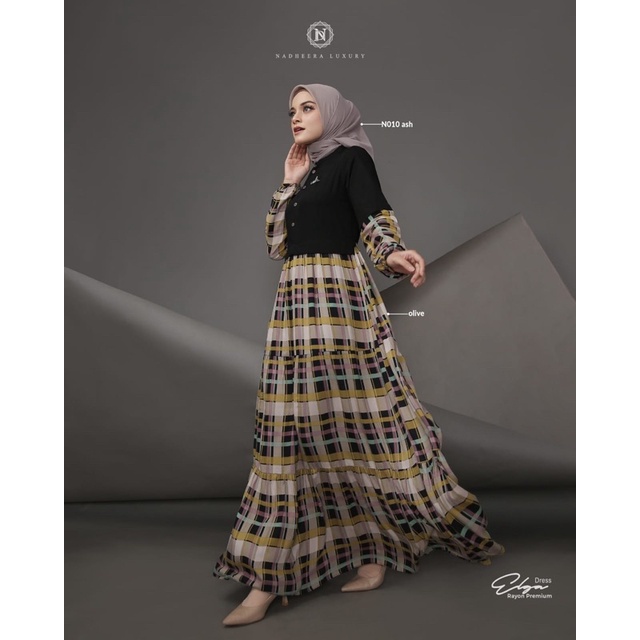 GAMIS WANITA ELGA DRESS BY NADHEERA LUXURY ORIGINAL