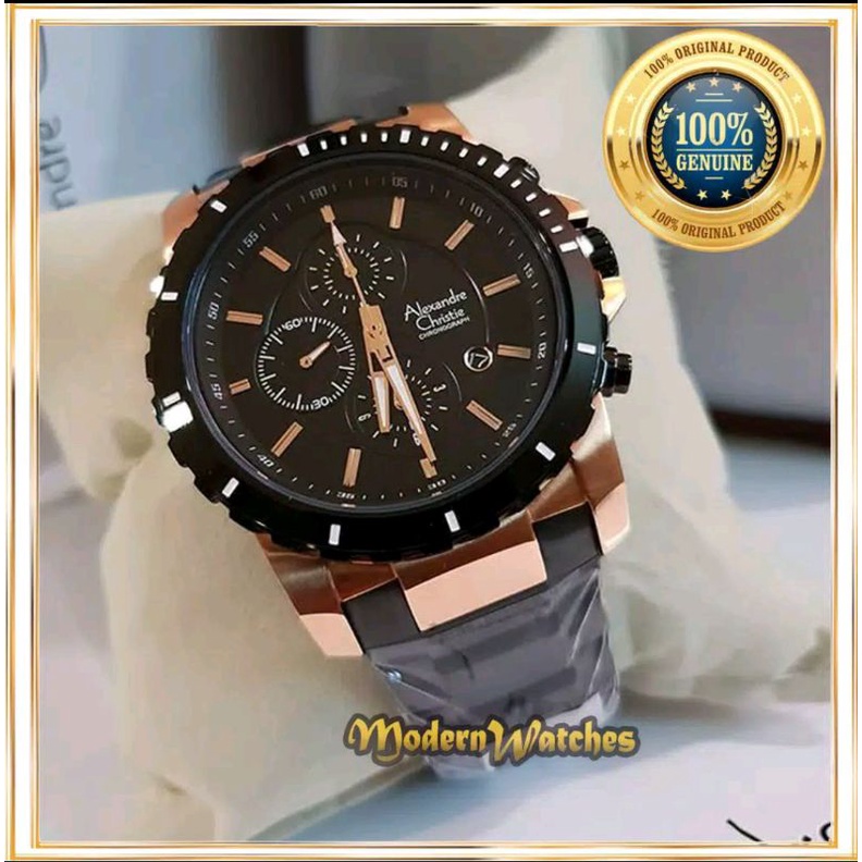 Jam Tangan Ori Alexandre Christie Pria AC 6141 Alexander Christi Cowok