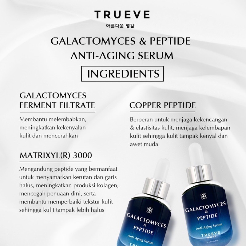 TRUEVE Indonesia / Serum Niacinamide Ceramide Bha Cica Acne Serum Vitamin C Galactomyces Anti Aging