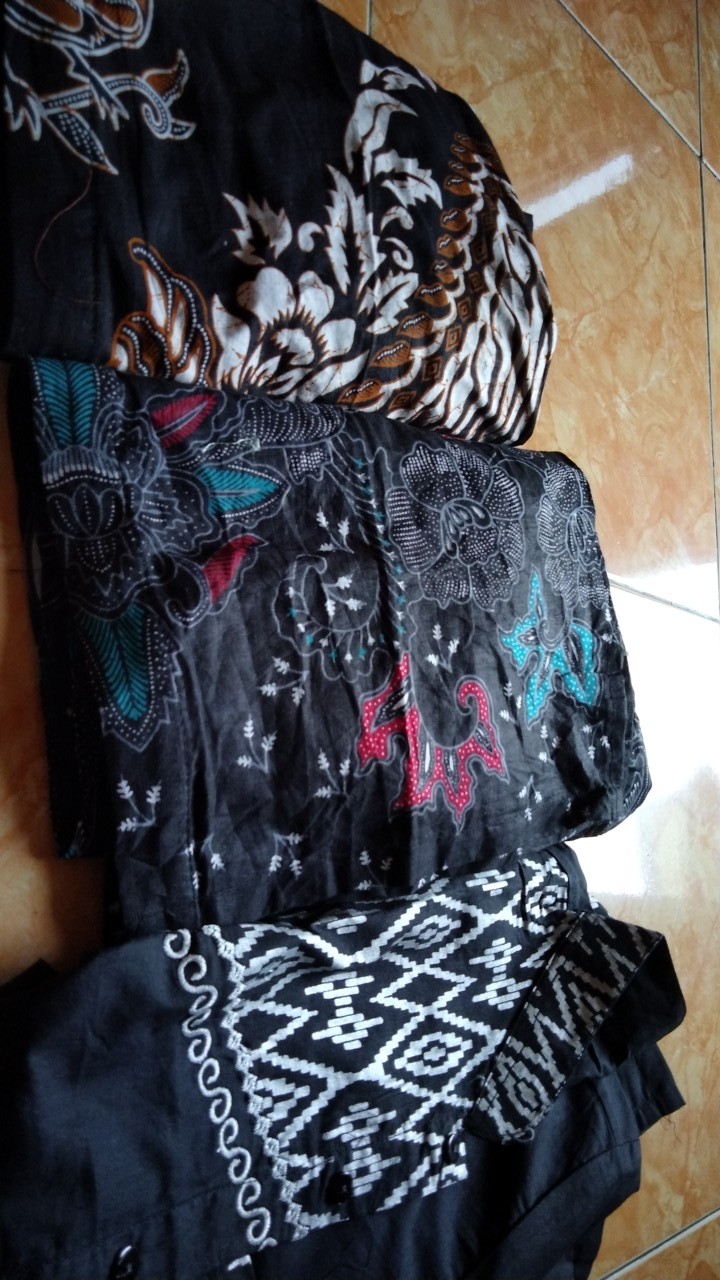 Tey-17 Batik Pria Asj Sa Hrb026 Kenongo Kemeja Tosca Pendek Pekalongan Padi M L Xl Sogan Tulis