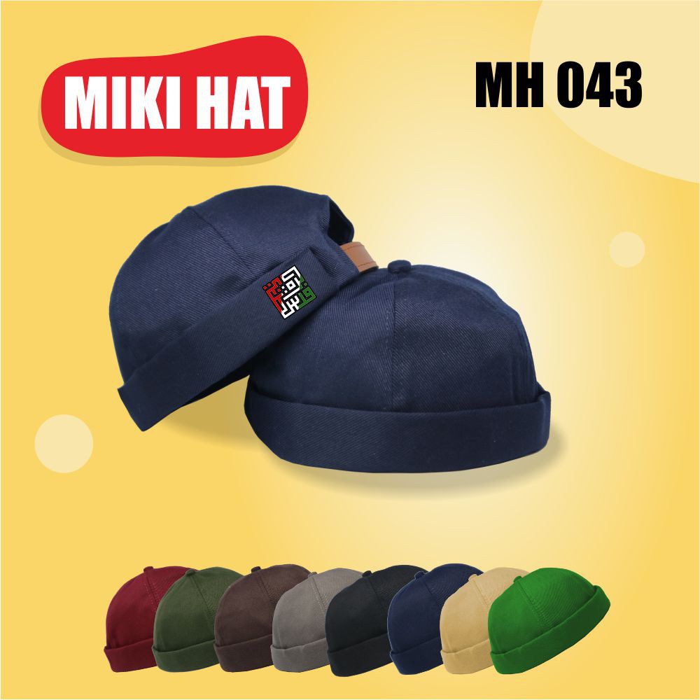 Peci Miki Hat Kaligrafi Palestine Kufi Topi Brimless Mikihat Kopyah UAS Premium