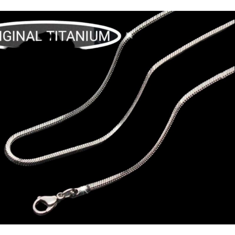 Kalung Titanium Warna Silver Model kotak Kalung Kekinian