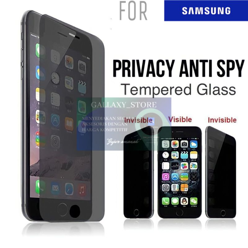 SAMSUNG ANTI SPY / TEMPERED GLASS / SCREEN GUARD/ TG / PELINDUNG LAYAR SAMSUNG A10/M10/A10s/A02/A02s/A20/A30/A50/A20s/A70/A80/A11/A12/A31/A51/A22 4G 5G/A32 4G 5G/A52 4G 5G/A72 4G 5G/M62/A30s/A50s/A03S A01 core A03 core A03 a04s a04e f04 a14 5G a34