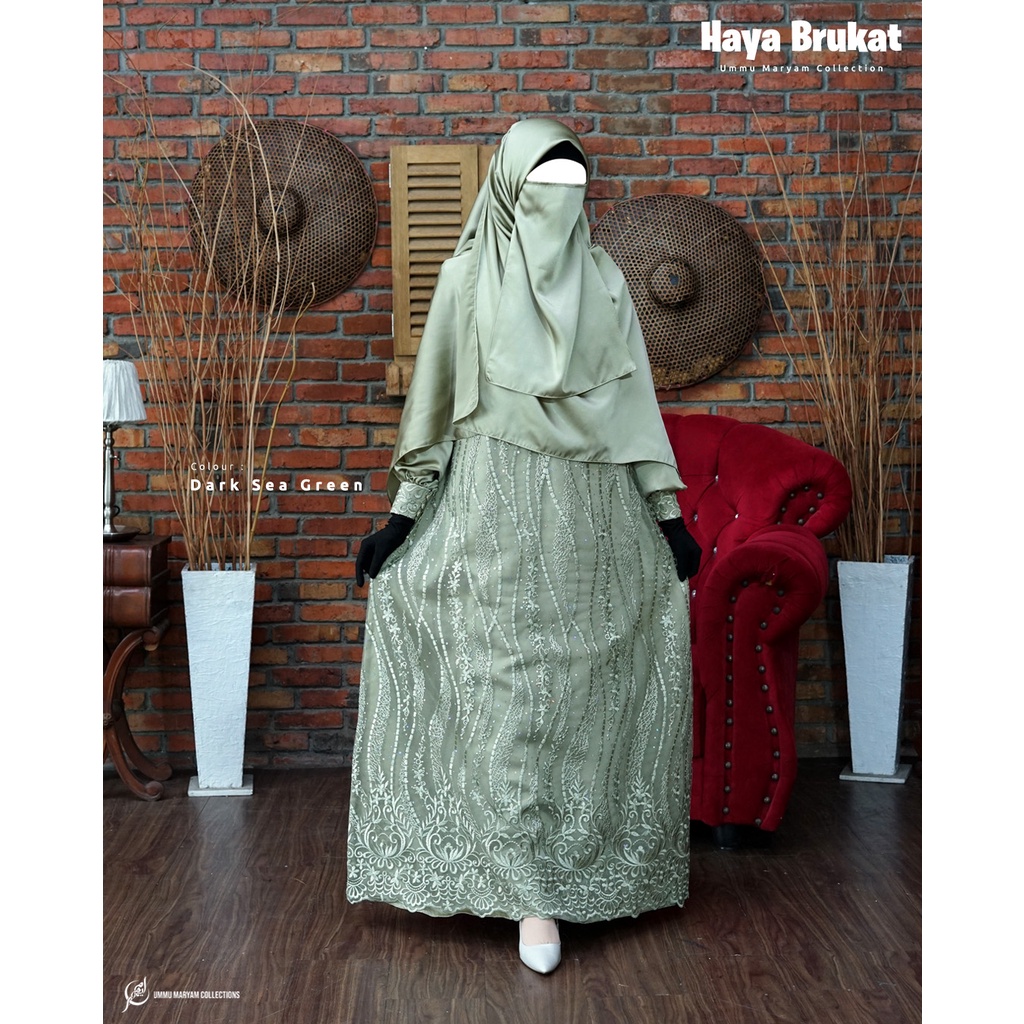 New Brukat Ummu Maryam Collections | Dark Sea Green | Size S | Brukat Terbaru 2022