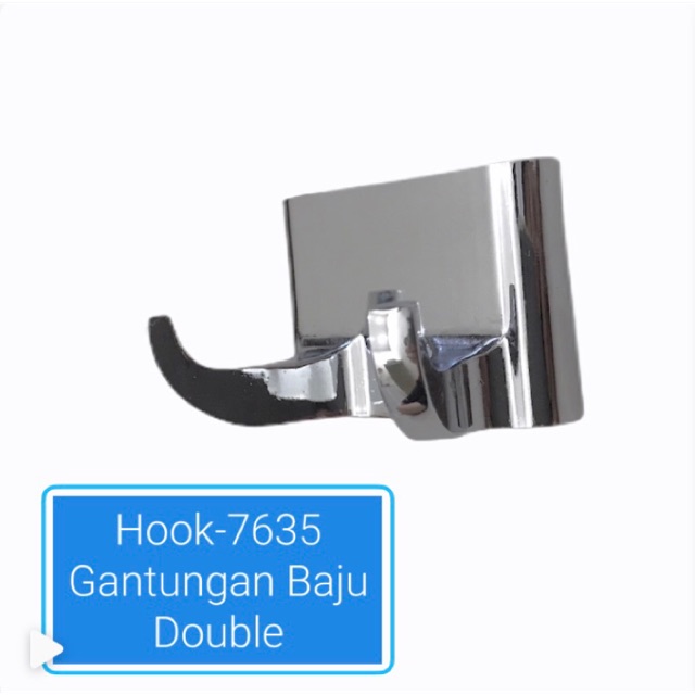 H-7635 Gantungan Baju Dinding Double Robe Hook Wall Hanger Kapstok Capstok