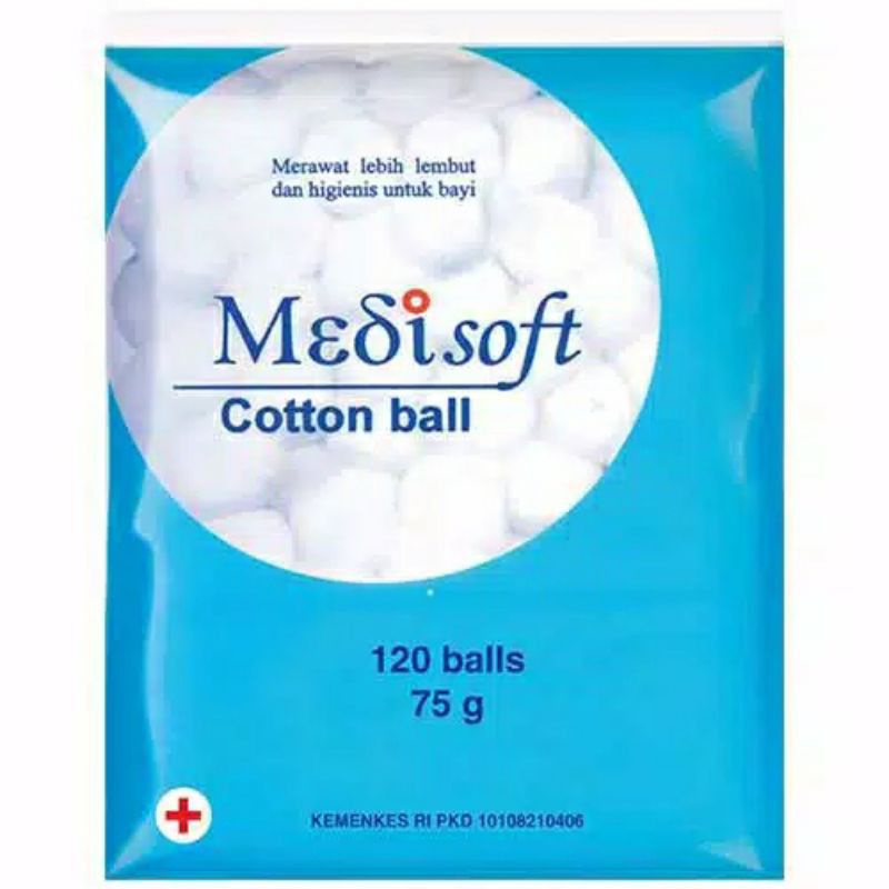 Medisoft cotton ball 75gr Kapas bayi