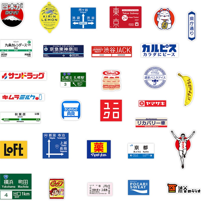 (Enjoy) 31pcs Stiker logo stop Gaya Jepang Untuk Laptop / Koper