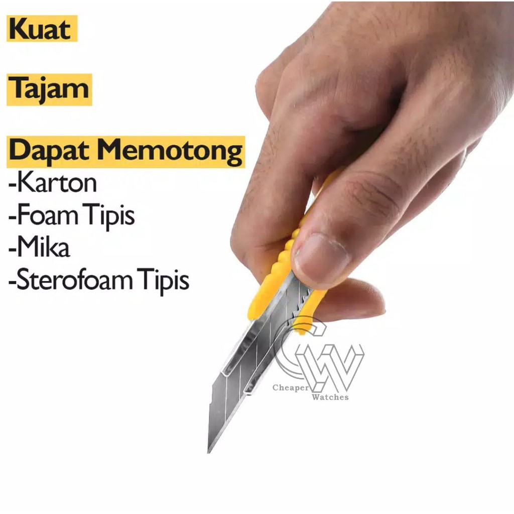 Cheaper-Cutter Pisau Besar Kecil Pemotong Kertas  Karter Tajam Cutter Knife Pen Berkualitas Termurah 1 Set