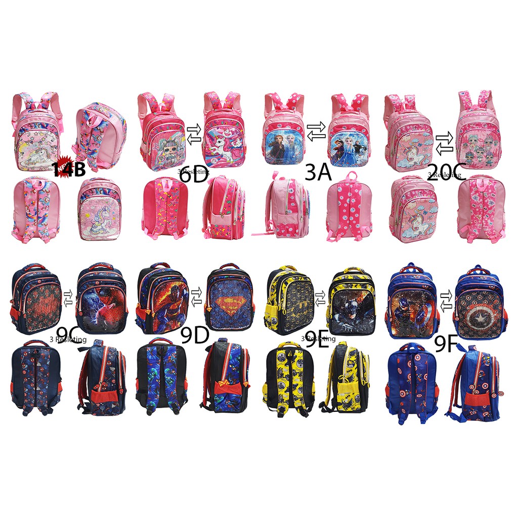 TERMURAH TAS  Anak SD Ransel Sequin  USAP Berubah Gambar LOL  
