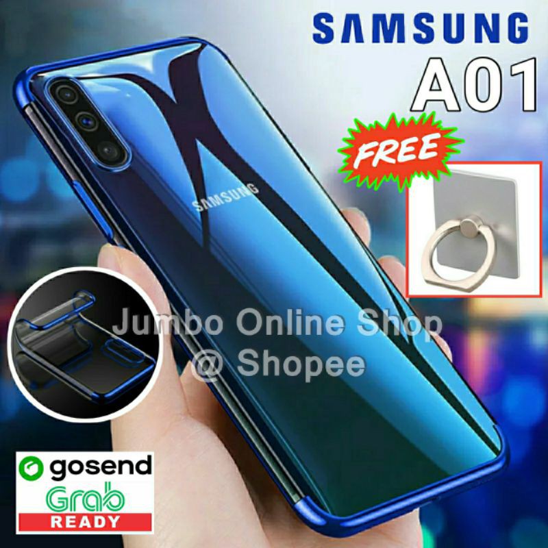 Samsung A01 TPU Plating soft case casing hp back cover Transparant