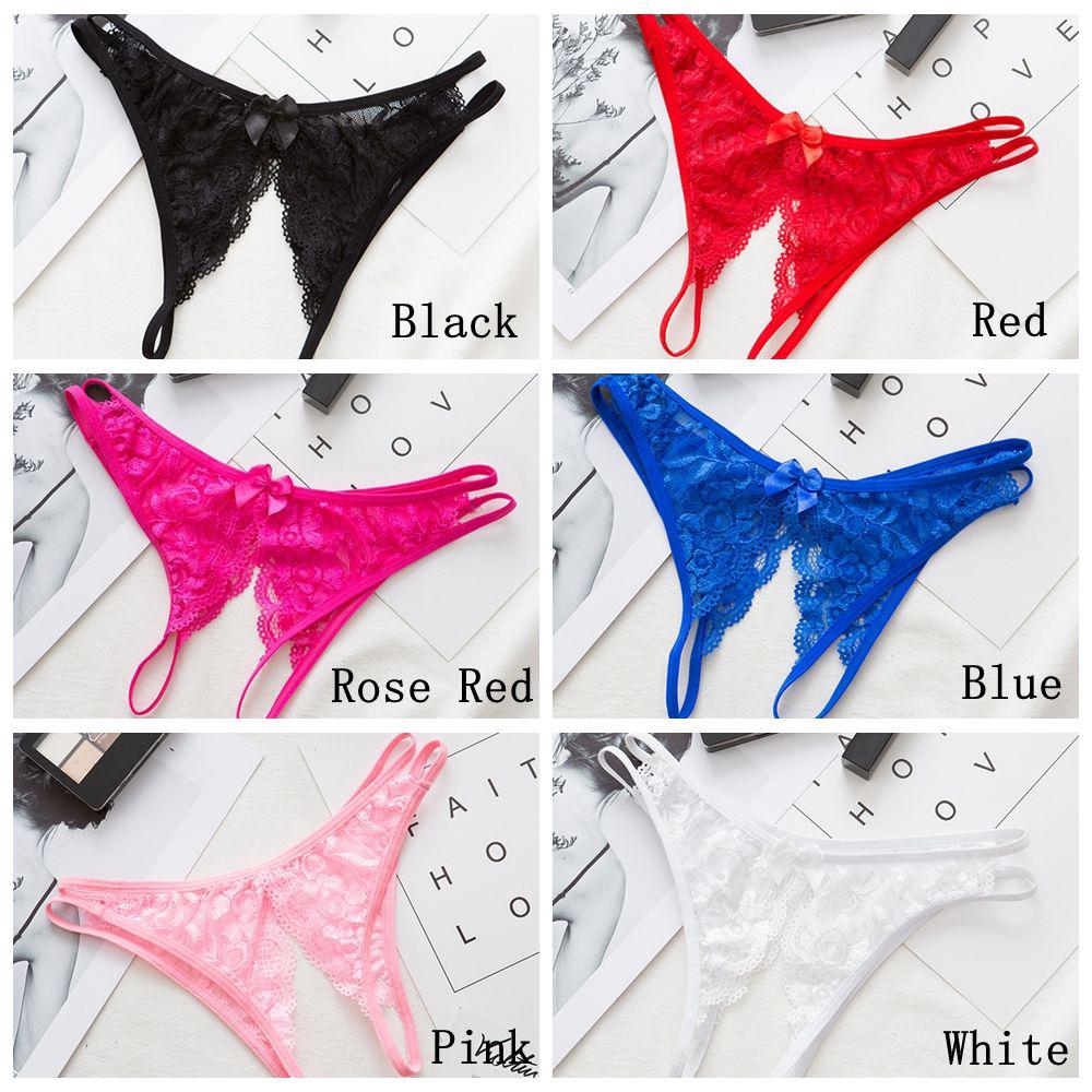  Celana  Dalam  G String Wanita  Sexy Bahan Lace Hollow Motif  