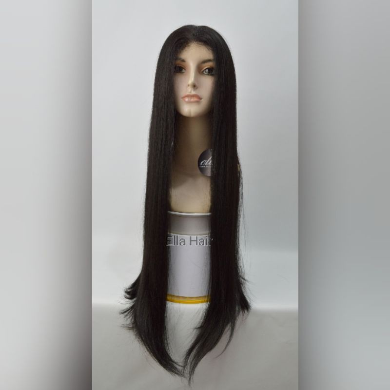 Wig Rambut Palsu Half Lace HLZUR2 Hitam Natural