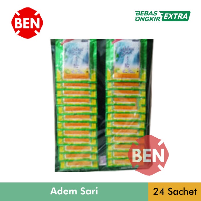 

Adem Sari 1 Pak / 24 Sachet / Saset / Pcs / Minuman Panas Dalam - BARU