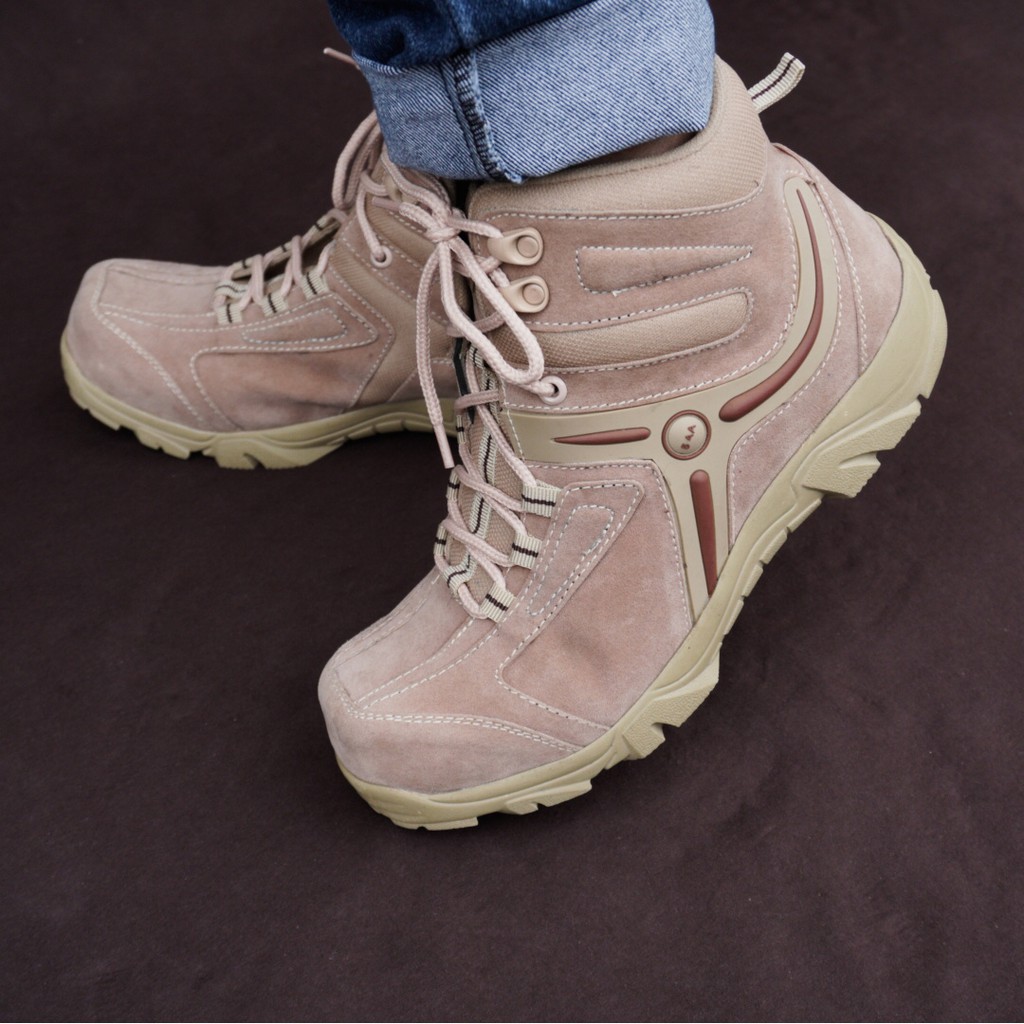 Sepatu Safety Pria Kerja Boots Outdoor 5AA 6inci Cream Pdl Touring Hiking Septi Boot Sol Delta -COD