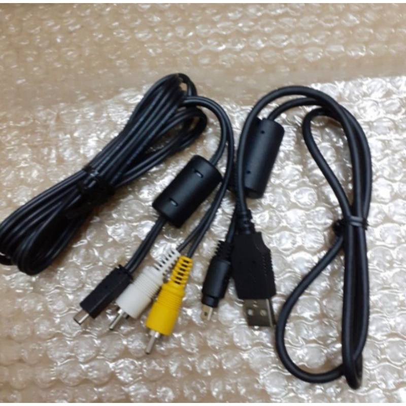 kabel data usb dan kabel AV kamera digital nikon