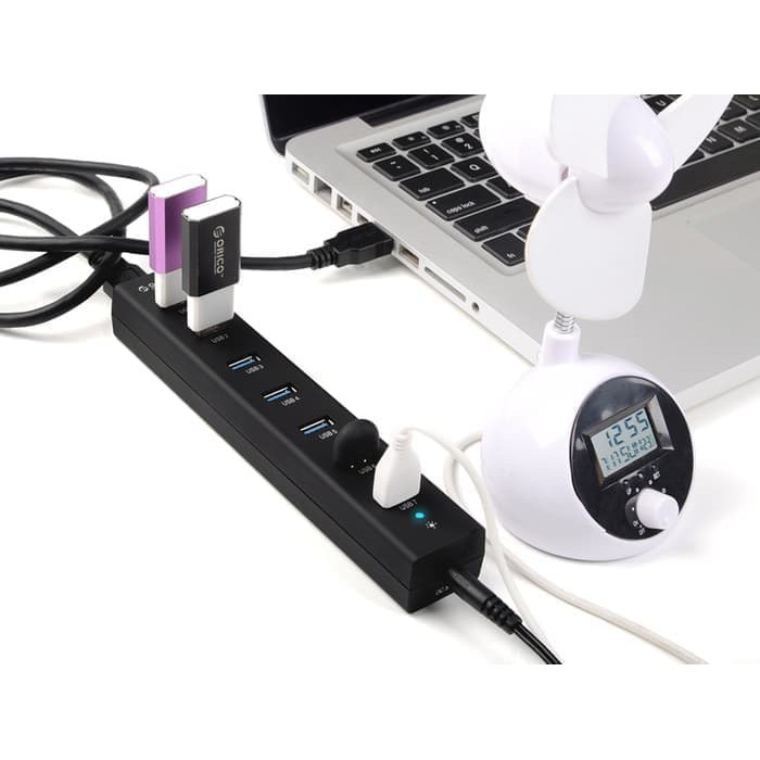 Accessories Orico USB HUB H7013-U3-V1 7 Port USB 3.0 Super Speed + Adaptor