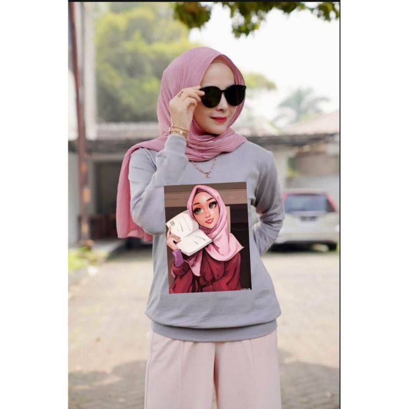 Baju Lengan Panjang Wanita -Edisi Muslimah Hijabers -Kekinian/ Kaos Distro Keren