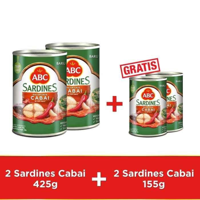 

sa2011aa Abc Sarden Saus Cabai 425 G - Buy 2 Pcs Get 2 Free Sarden 155 G Xa20X1