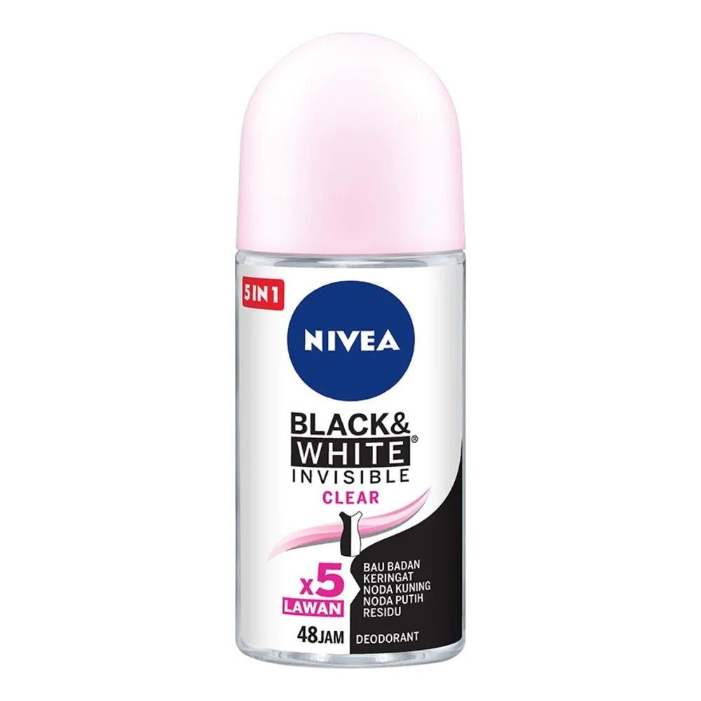 NIVEA Deodorant Invisible Black &amp; White Clear Roll On 25 ml / 50 ml