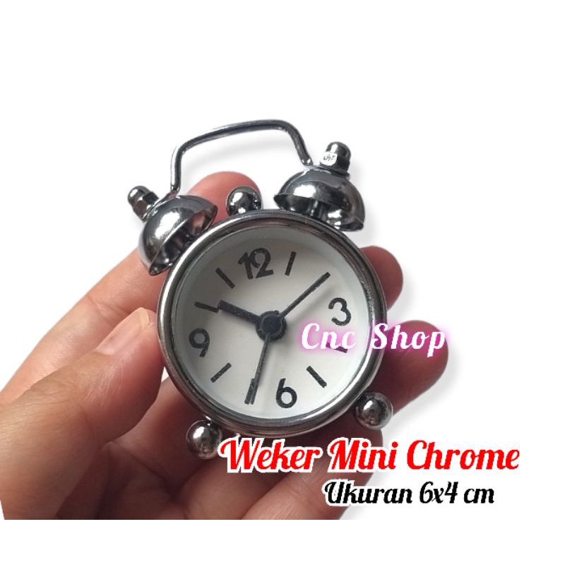 Jam Weker Mini Chrome Model Lonceng Bunyi Alarm / Beker Saku Klasik