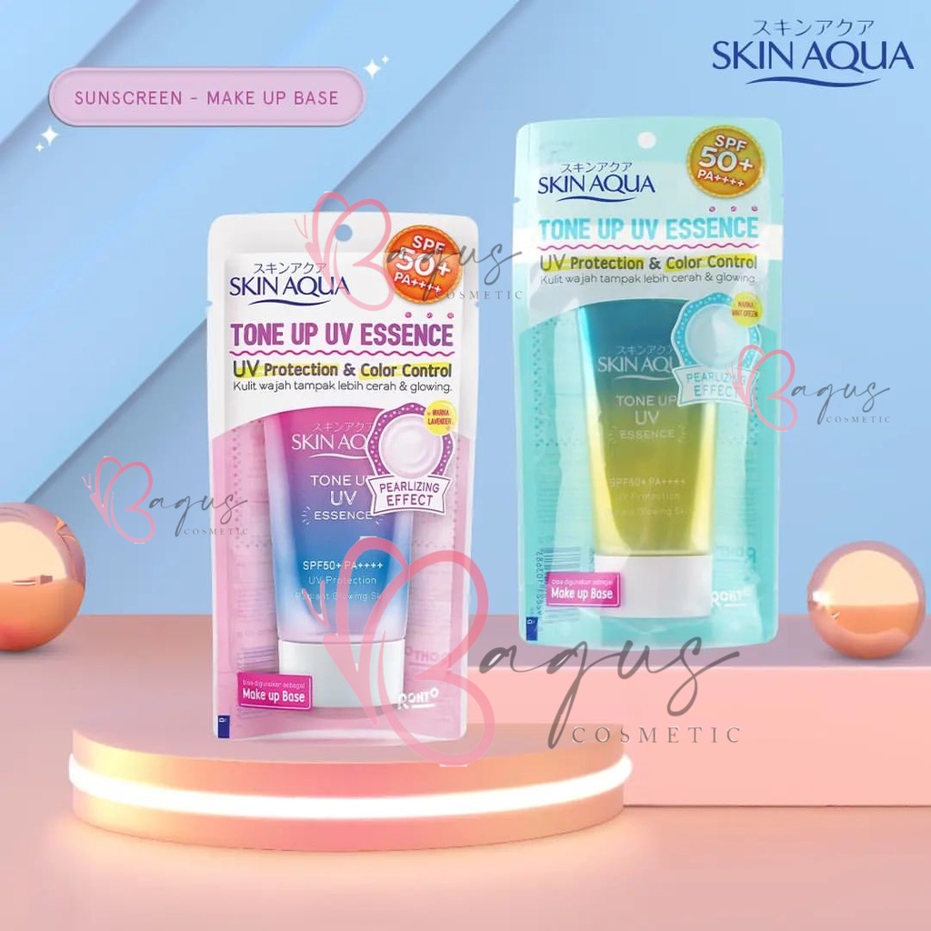 ⭐ BAGUS ⭐[NEW] SKIN AQUA Tone Up UV / Mint Green Essence Sunscreen SPF 50 | Tabir Surya SUn Shield Skinaqua