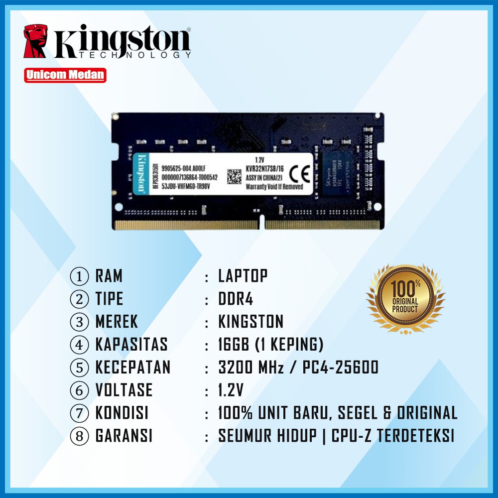 RAM LAPTOP DDR4 16GB 3200MHZ PC4 25600 KINGSTON