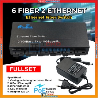 100Mbps 6 port sc Fiber 2 port RJ45 Fiber Optic Ethernet Converter