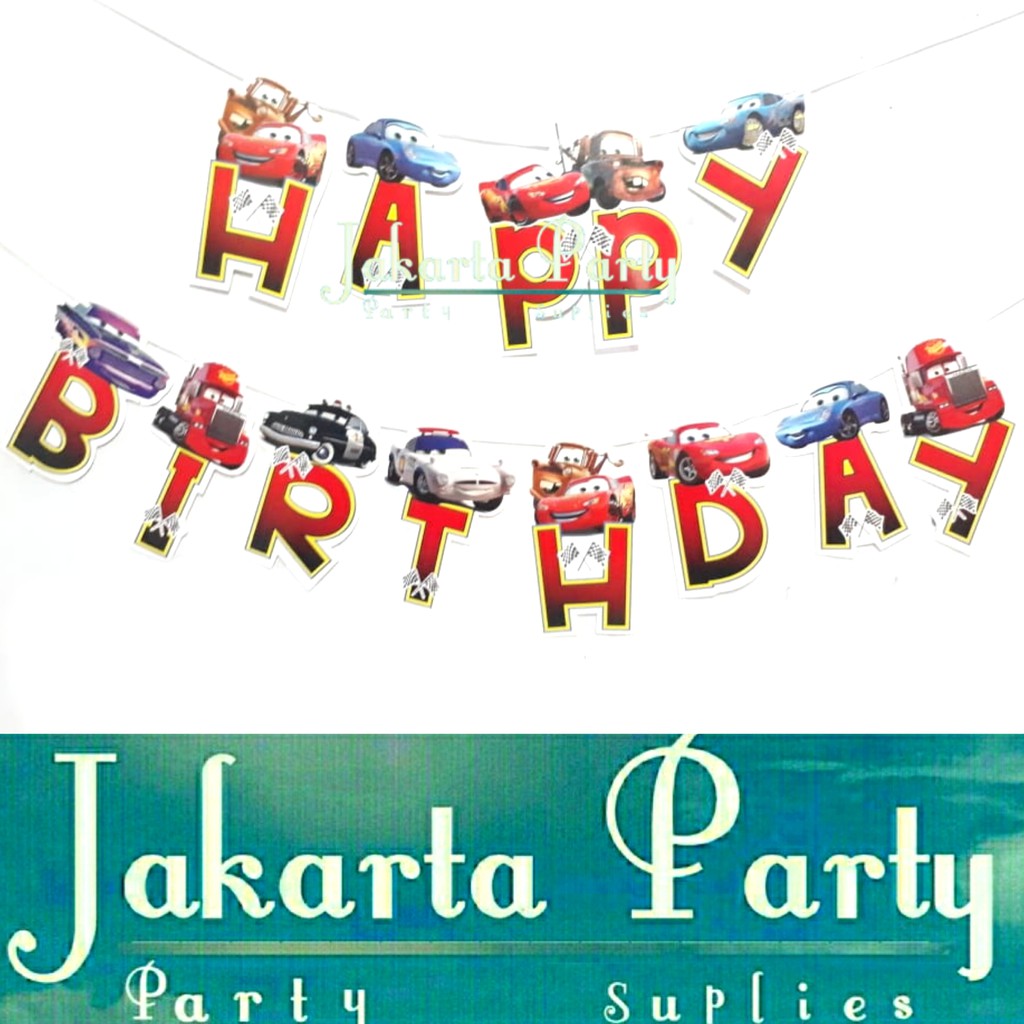 Banner HBD Cars #2 / Bunting Flag Cars / Party Flag Mc Queen