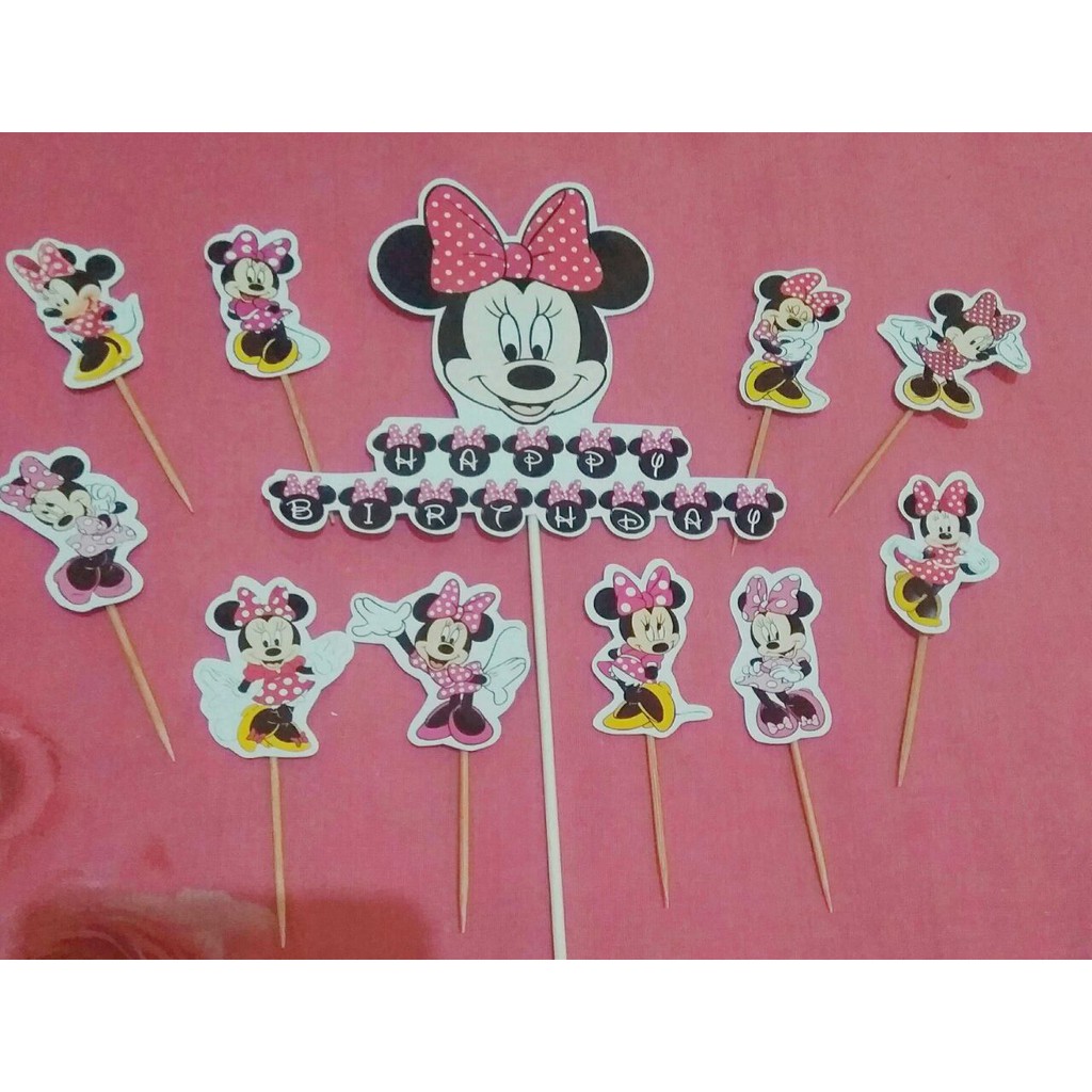 

topper kue minnie mouse mickey mouse hiasan kue