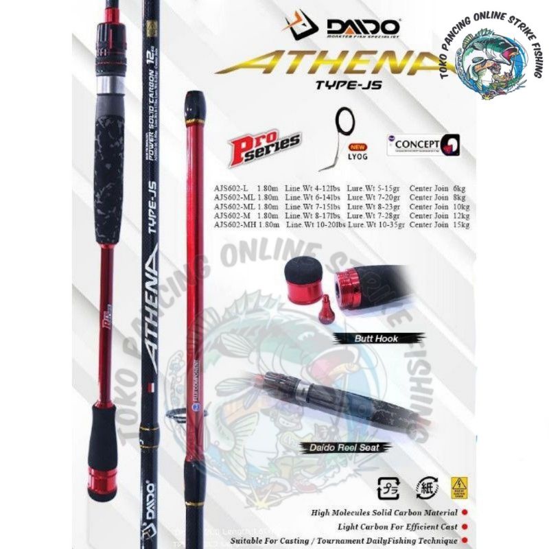 Joran Spinning Daido Athena Pro Series JS (Japan Style) 180cm Bonus packing pipa pvc