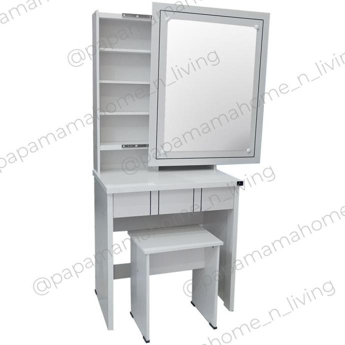 Kualitas Terbaik] Meja Rias Minimalis - Meja Rias Putih Dan Berlampu - Medan - Sliding Putih