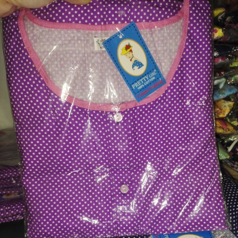 Piyama Cp set celana panjang Katun Motif Bunga Pretty girl-KODE 12A