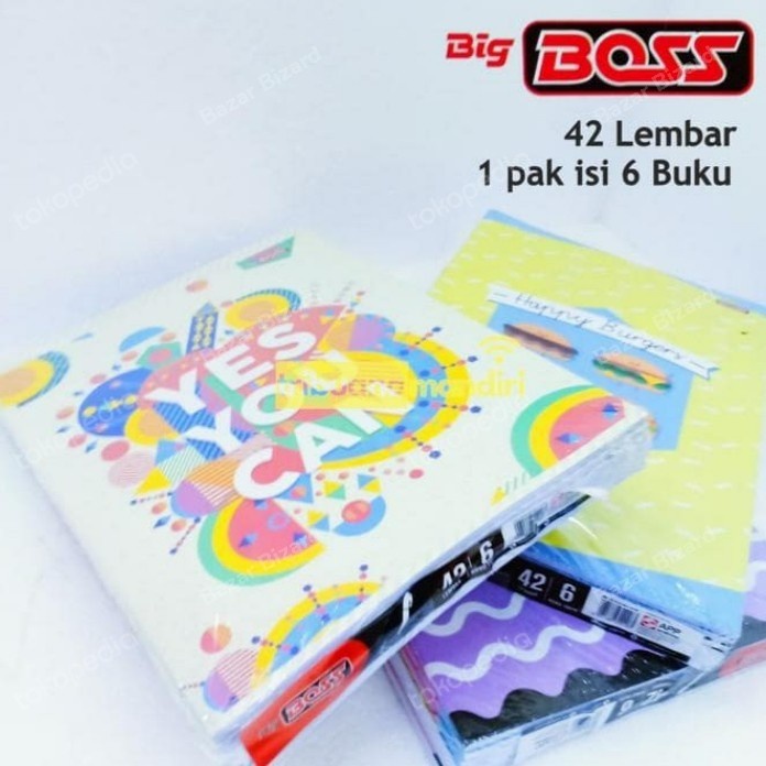 

Hari Ini Buku Tulis Big Boss 42 Lembar 1Pak/ 6 Buku Promo
