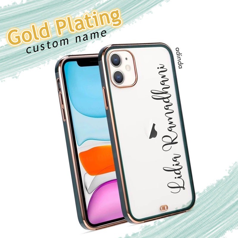 Gold Plating Case Custom Nama Iphone 7 8 7 8 X Xr Xs Max 11 Pro Max 12 mini 12 Pro Max 13 PLUS