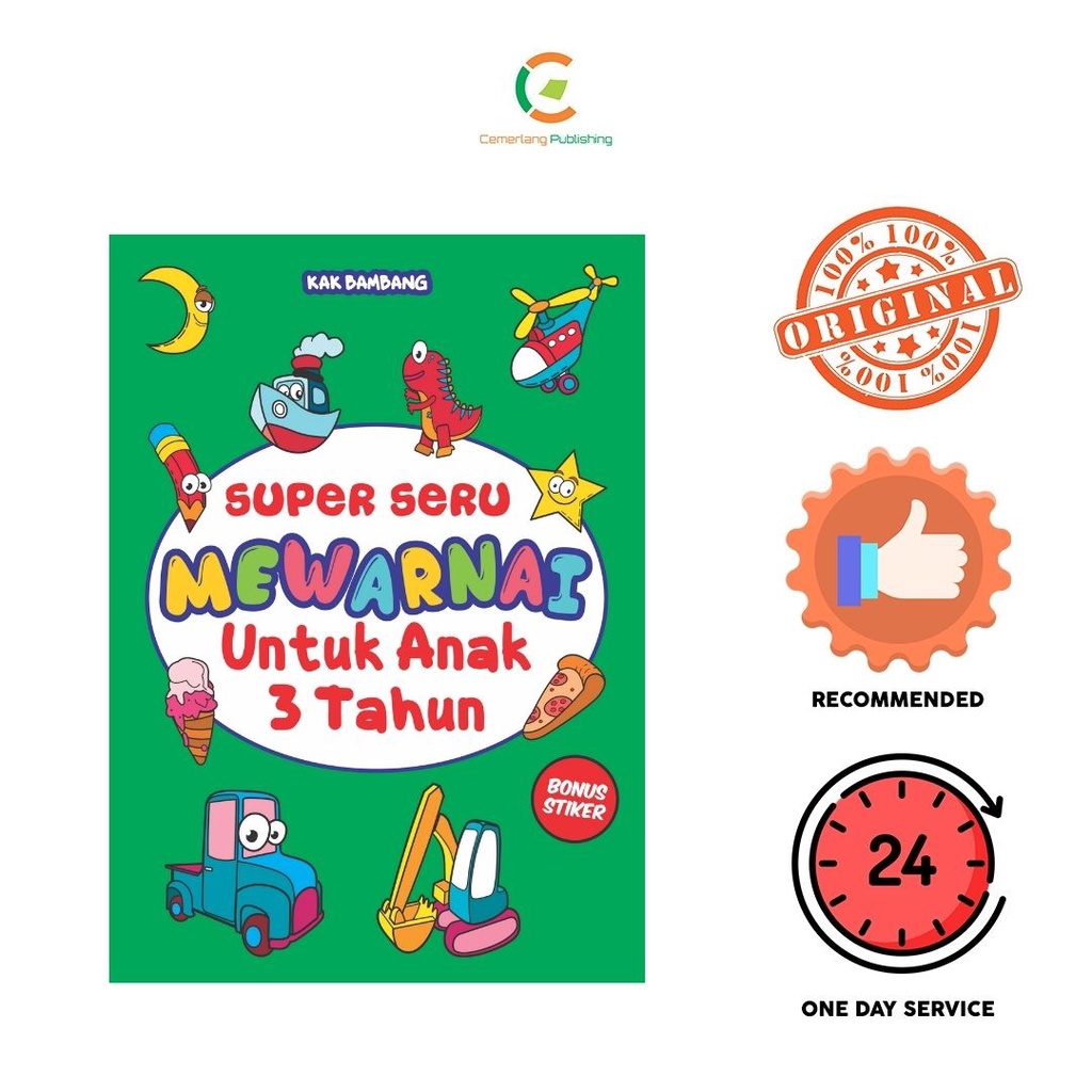 Buku Mewarnai Anak - Super Seru Mewarnai Untuk Anak 3 Tahun